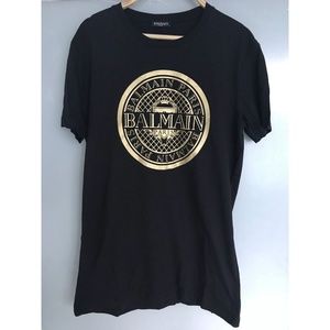 Mens balmain t shirt gold black t shirt M nwot
